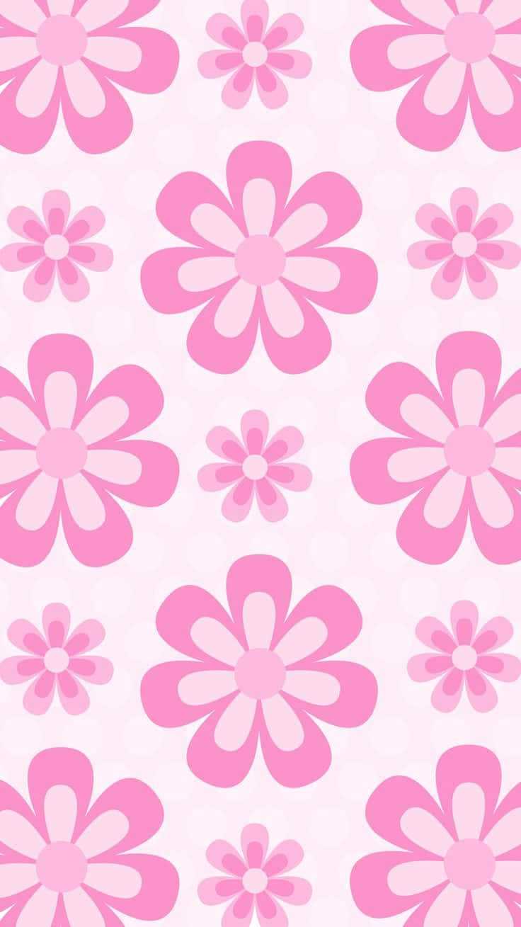 Preppy Spring Pink Floral Pattern.jpg Wallpaper