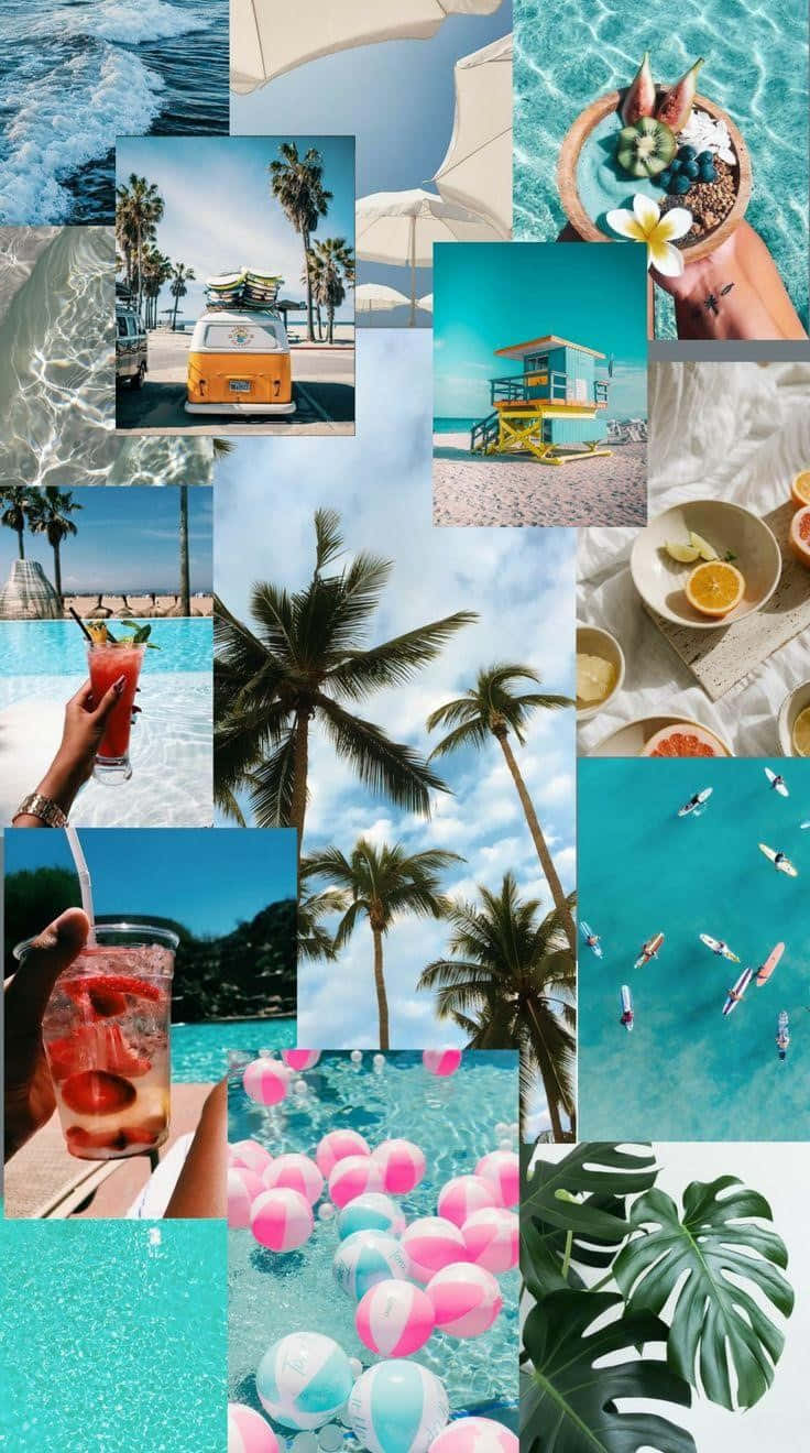 Preppy Summer Vibes Collage.jpg Wallpaper