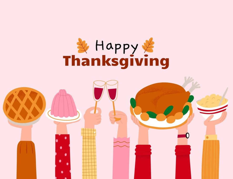 Preppy Thanksgiving Celebration Illustration Wallpaper