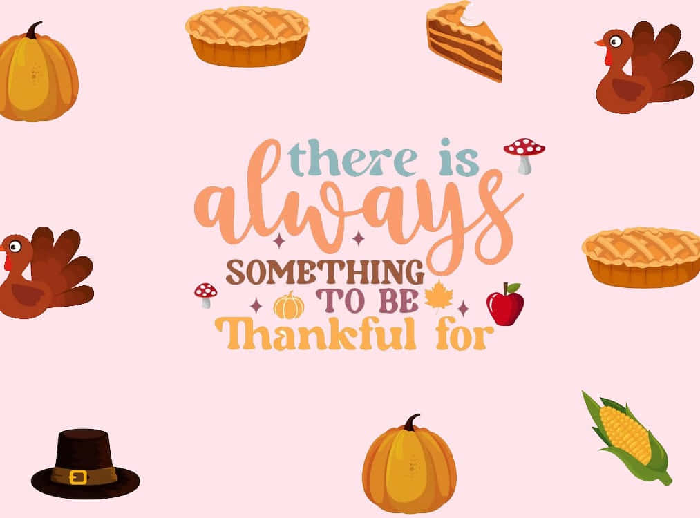 Preppy Thanksgiving Gratitude Quote Wallpaper