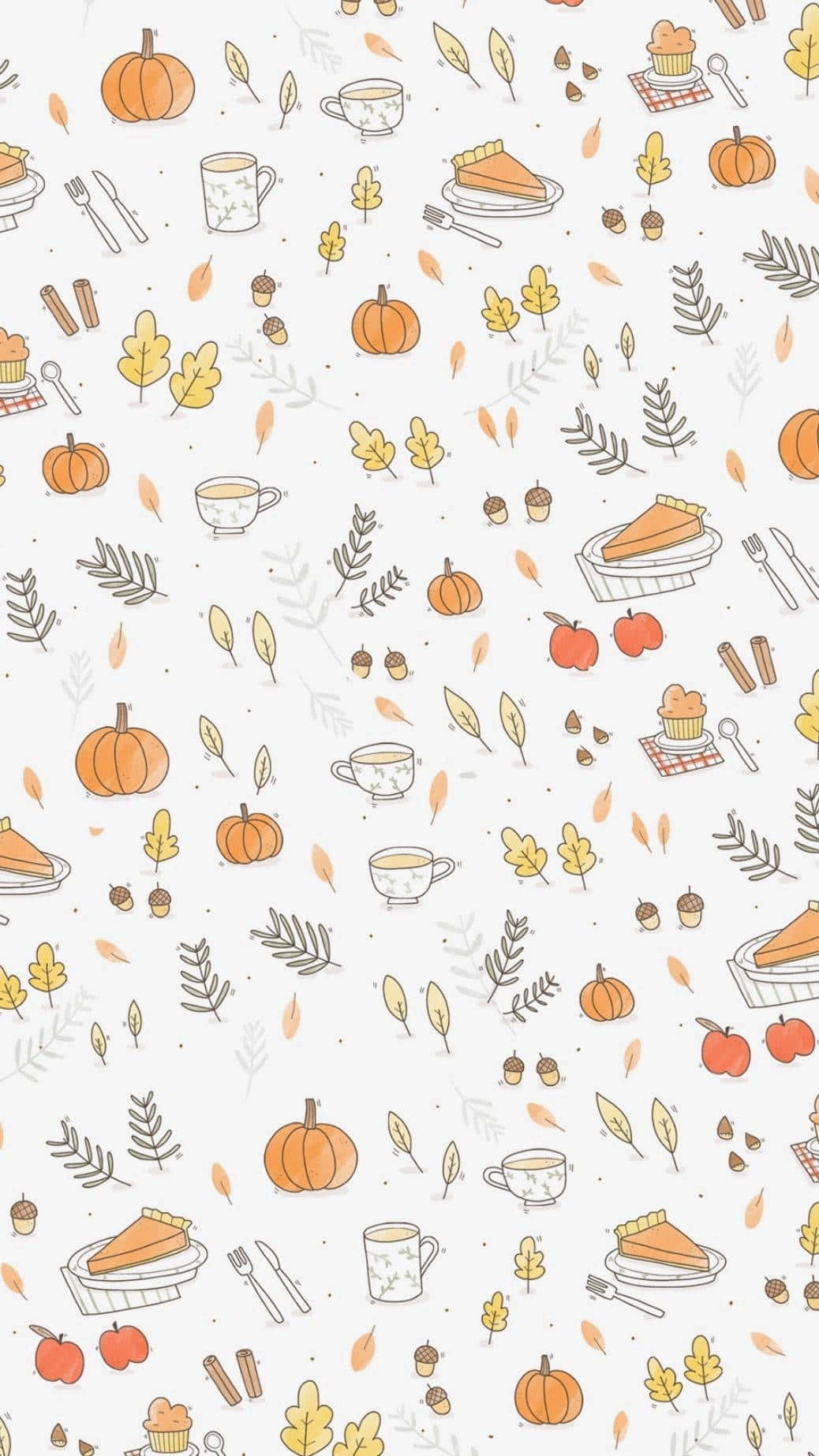 Preppy Thanksgiving Pattern Wallpaper