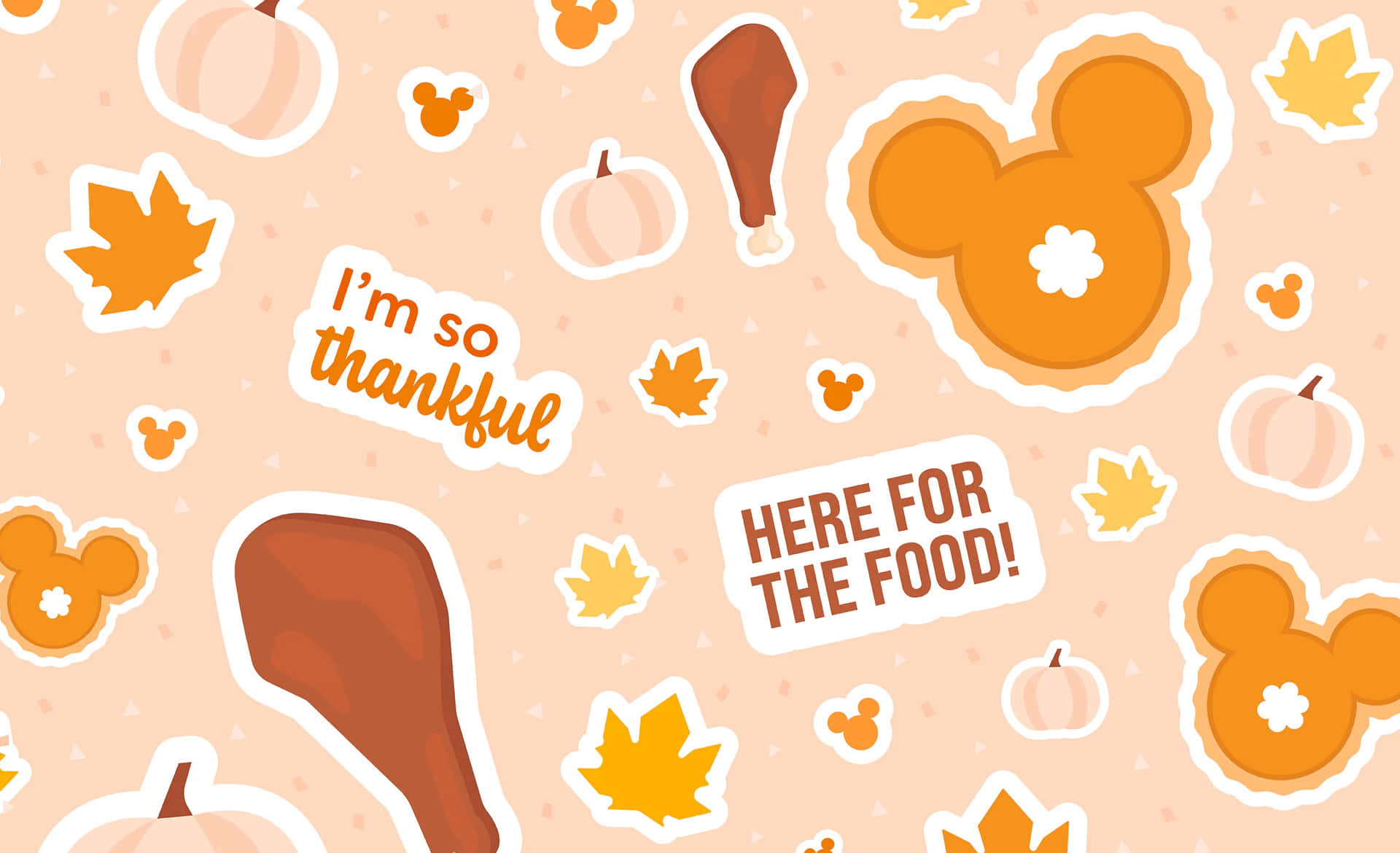 Preppy Thanksgiving Pattern Illustration Wallpaper