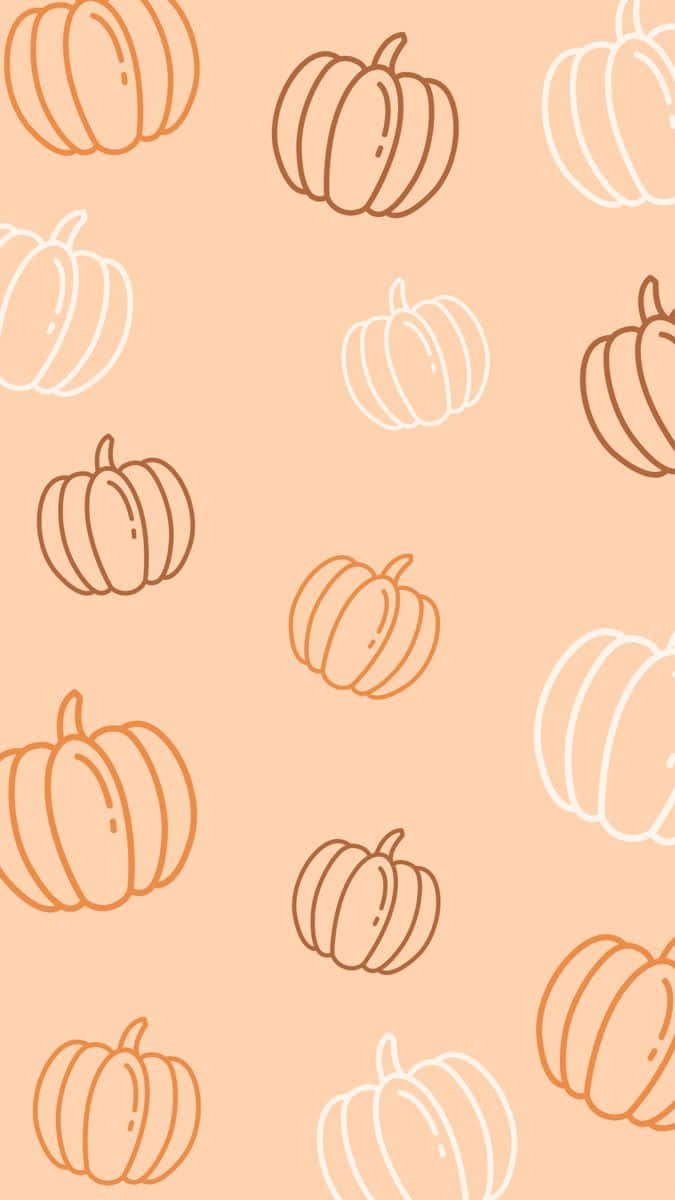 Preppy Thanksgiving Pumpkin Pattern Wallpaper