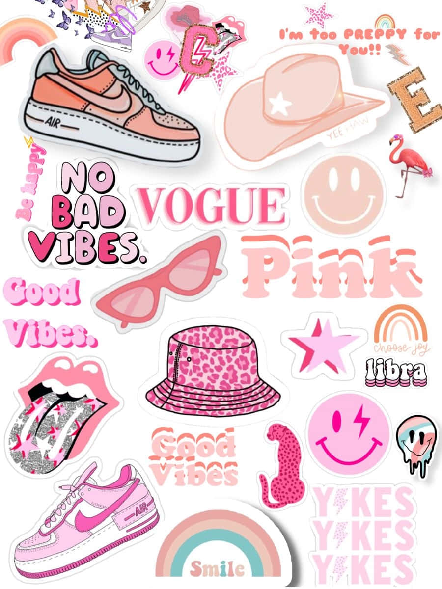 Preppy Vibes Collage Wallpaper