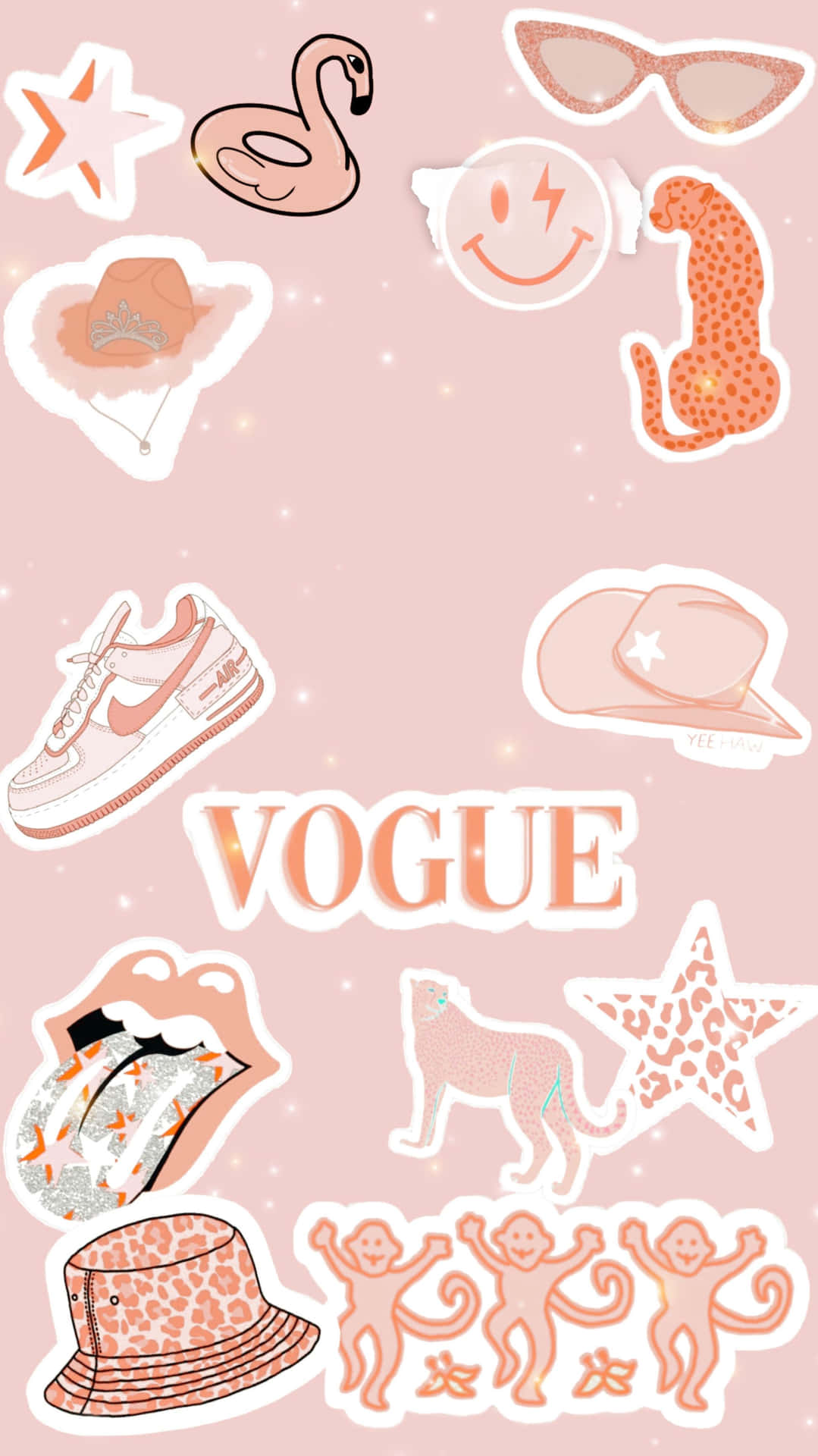 Preppy Vogue Collage Wallpaper Wallpaper