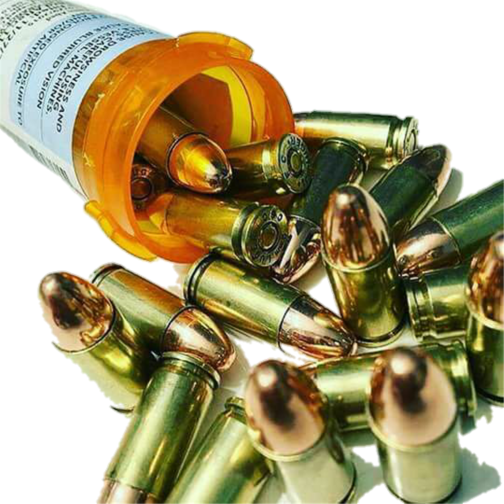 Prescription Bottlewith Bullets PNG