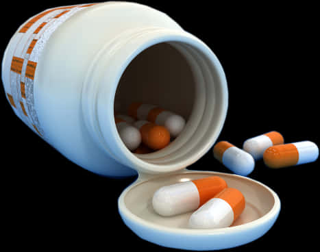 Prescription Pills Spilled From Bottle PNG