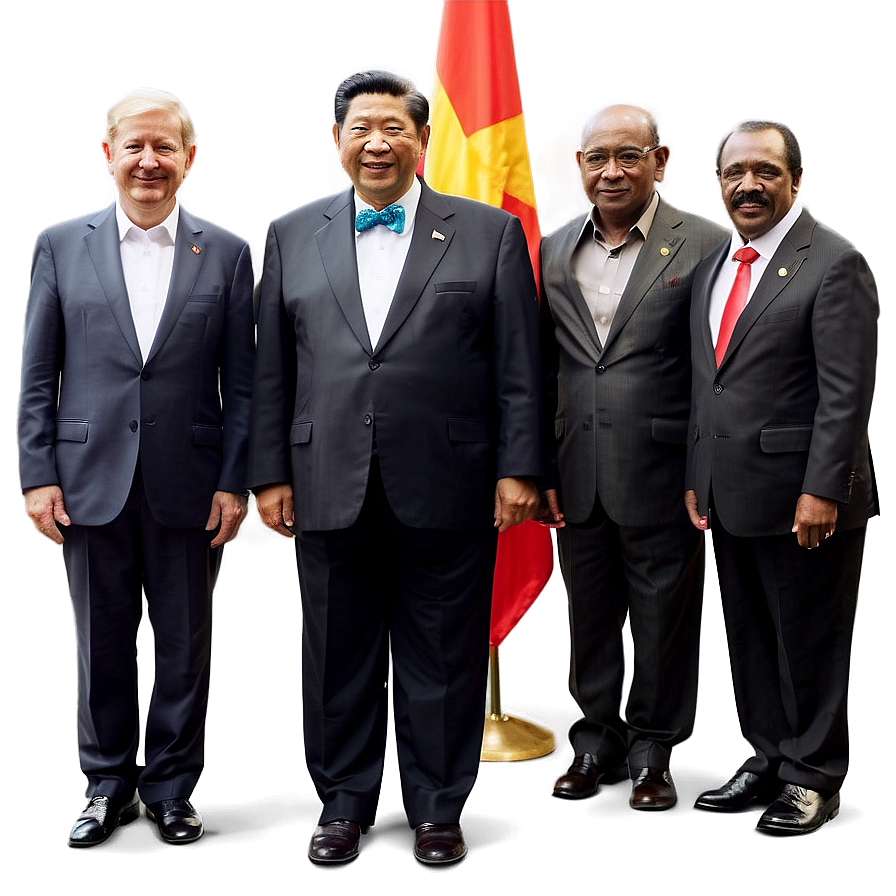 President With World Leaders Png Oif PNG