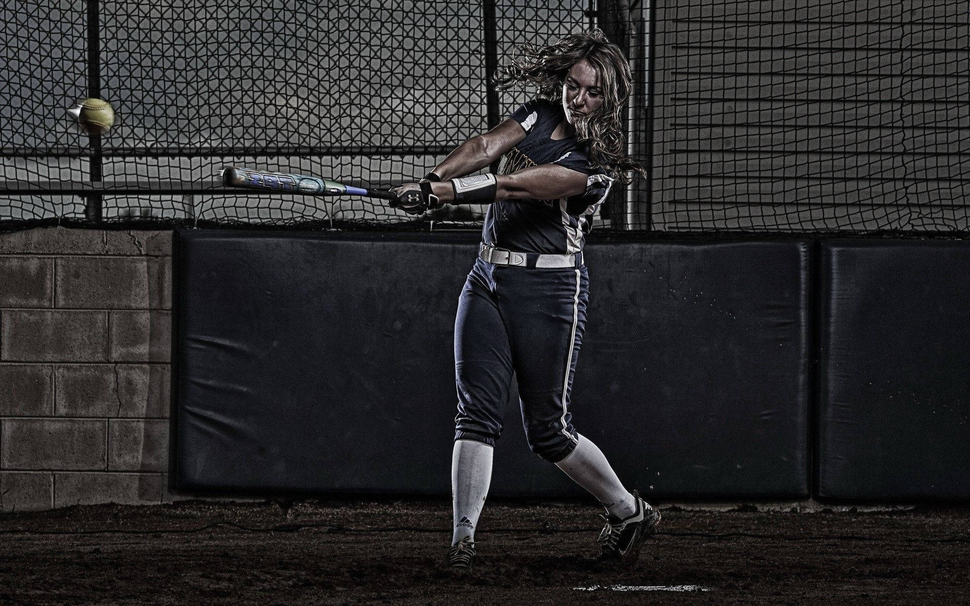 Pretty And Awesome Softball Player Wallpaper