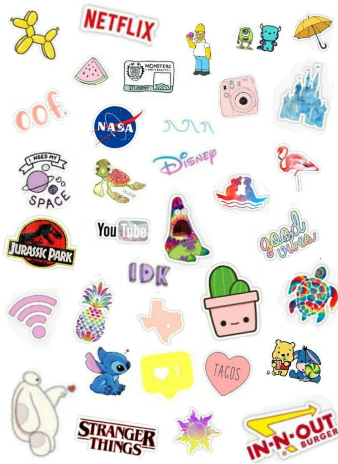 Pretty And Trendy Aesthetic Stickers Wallpaper