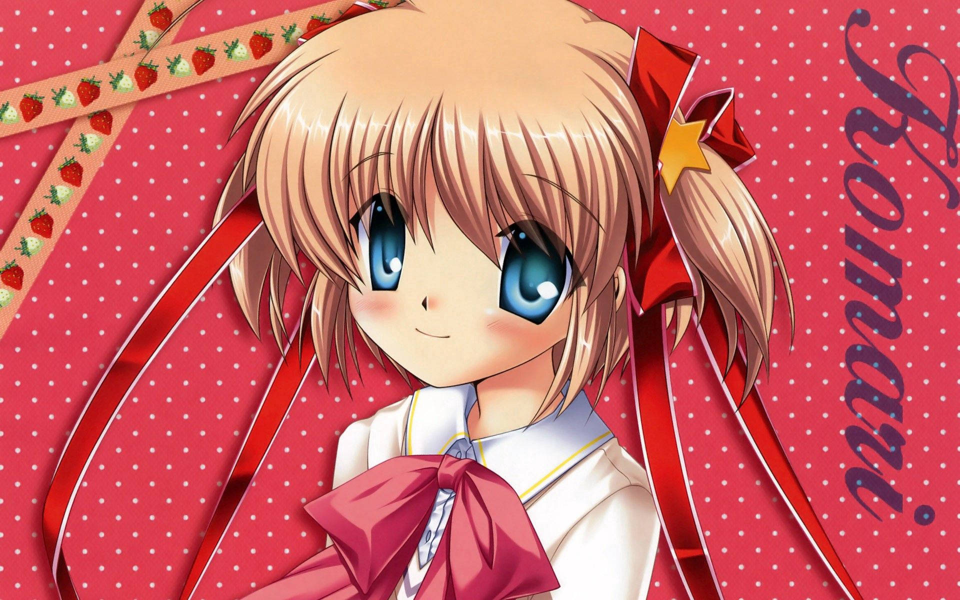 Pretty Anime Girl Red Image Wallpaper