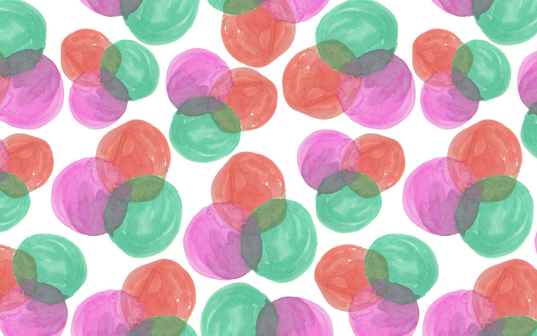 A Watercolor Pattern With Circles On White