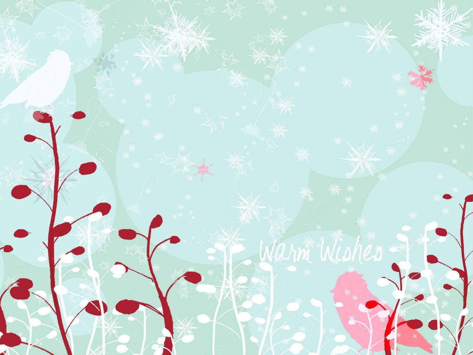 Pretty Background Christmas Aesthetic Birds Wallpaper