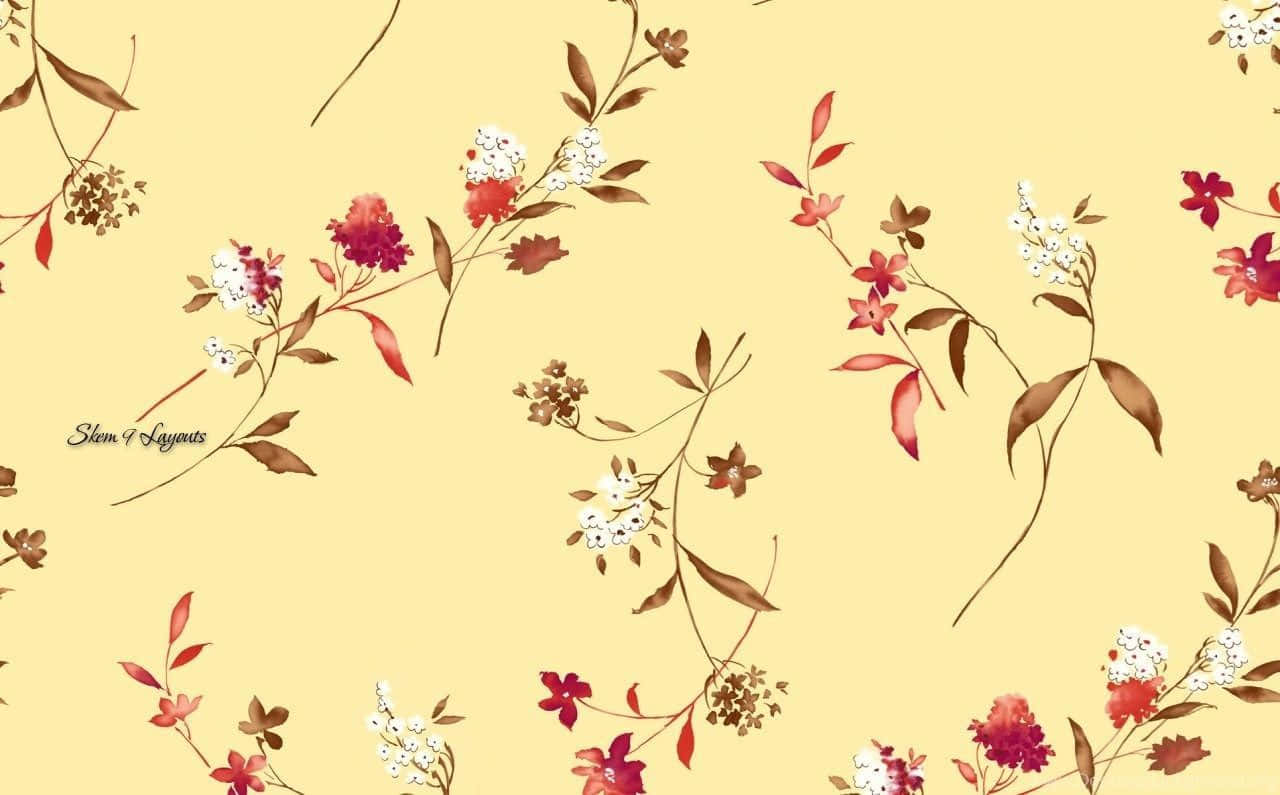 Colorful floral patterns on beautiful wallpaper