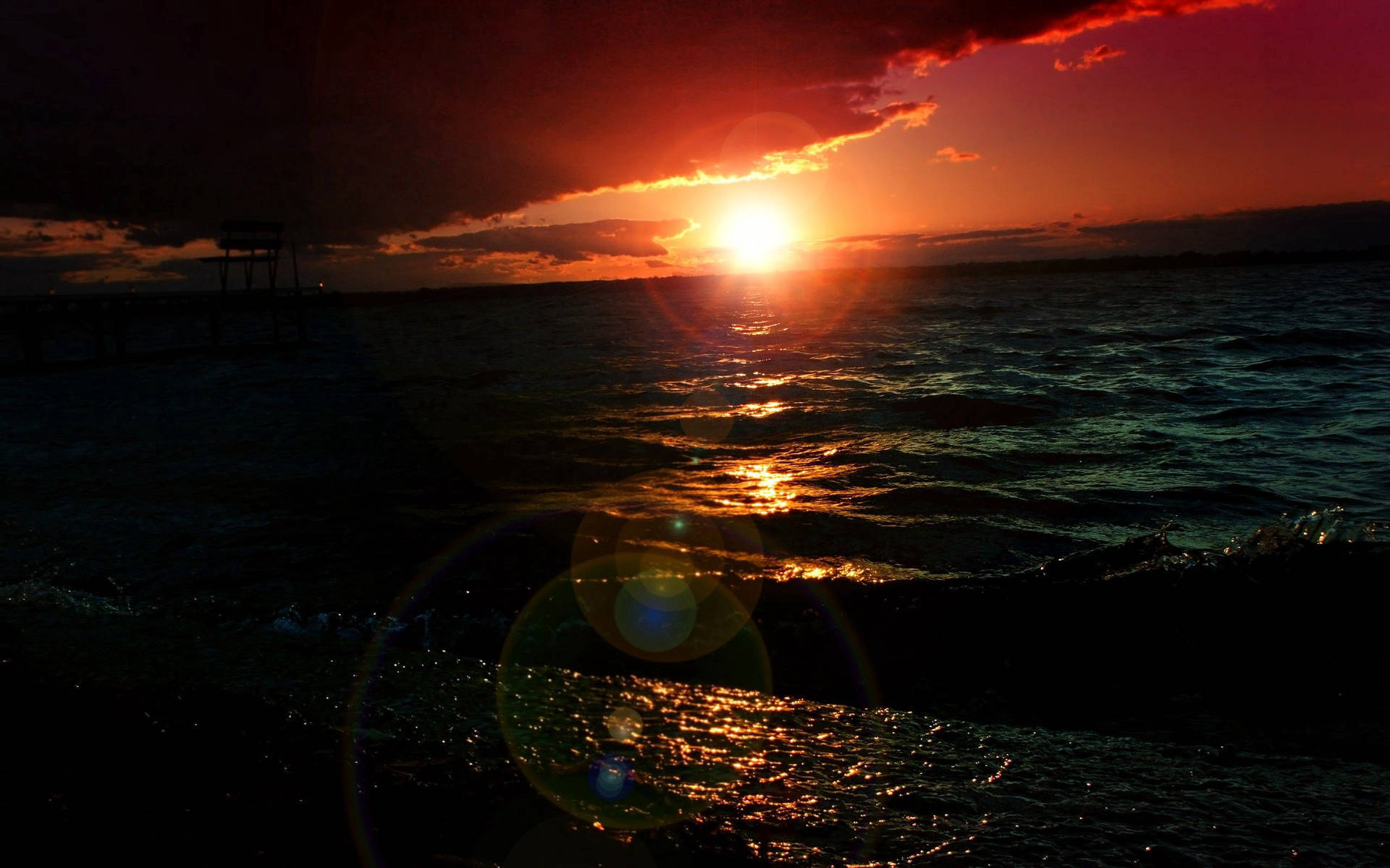 Pretty Background Sunset Ocean Background