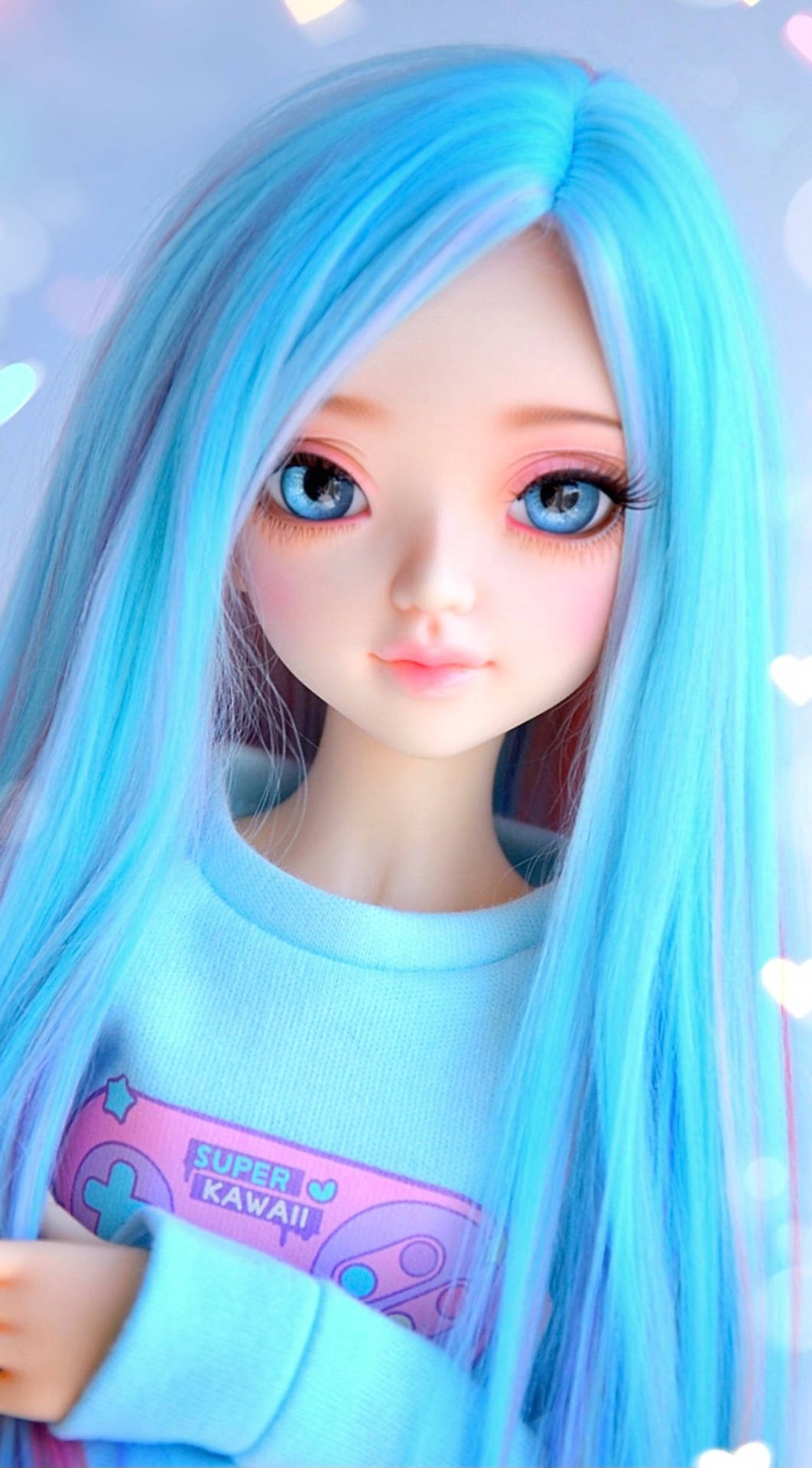 Download Pretty Blue Haired Doll Wallpaper 