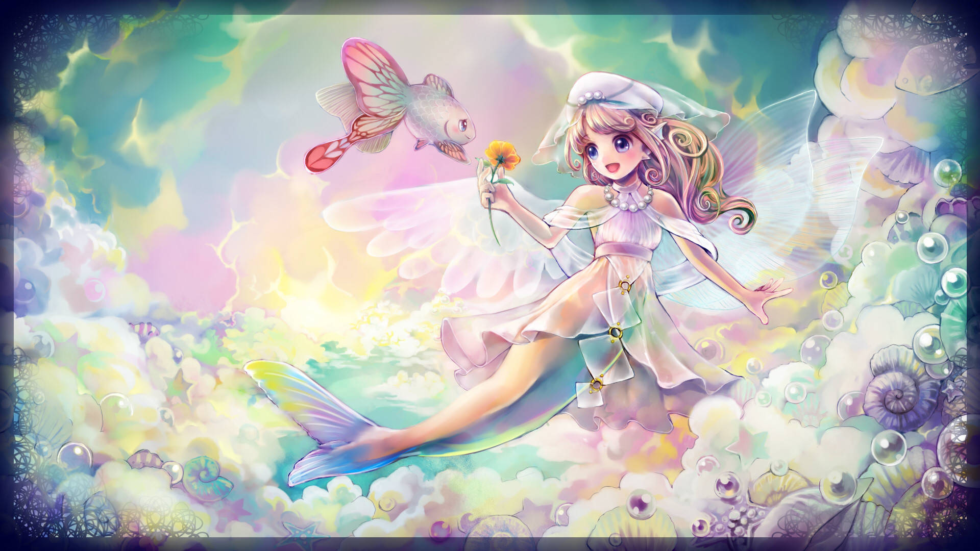 Download Pretty Desktop Anime Mermaid Wallpaper | Wallpapers.com