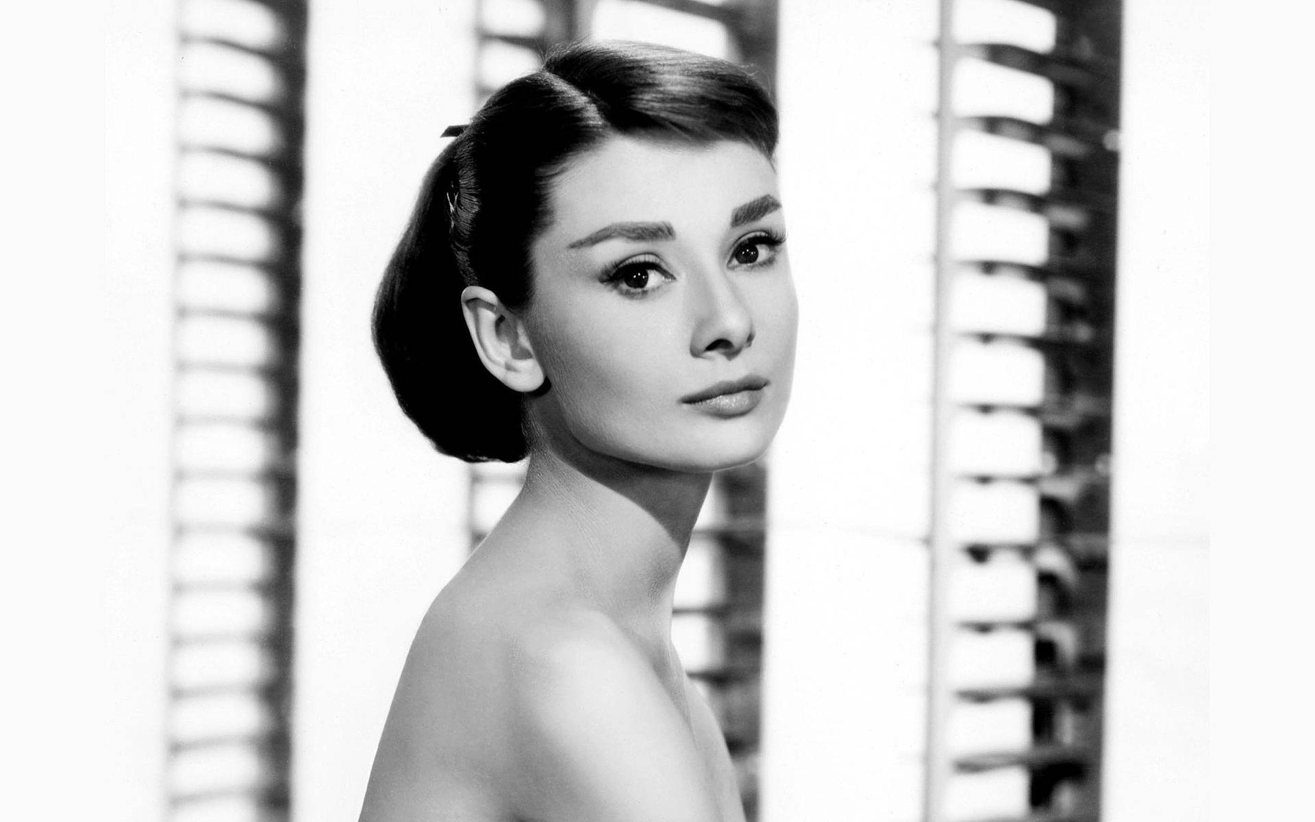 Sød skrivebords Audrey Hepburn tapet Wallpaper