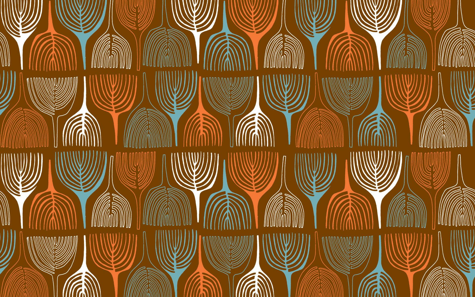 Pretty Doodle Style Tan Aesthetic Wallpaper