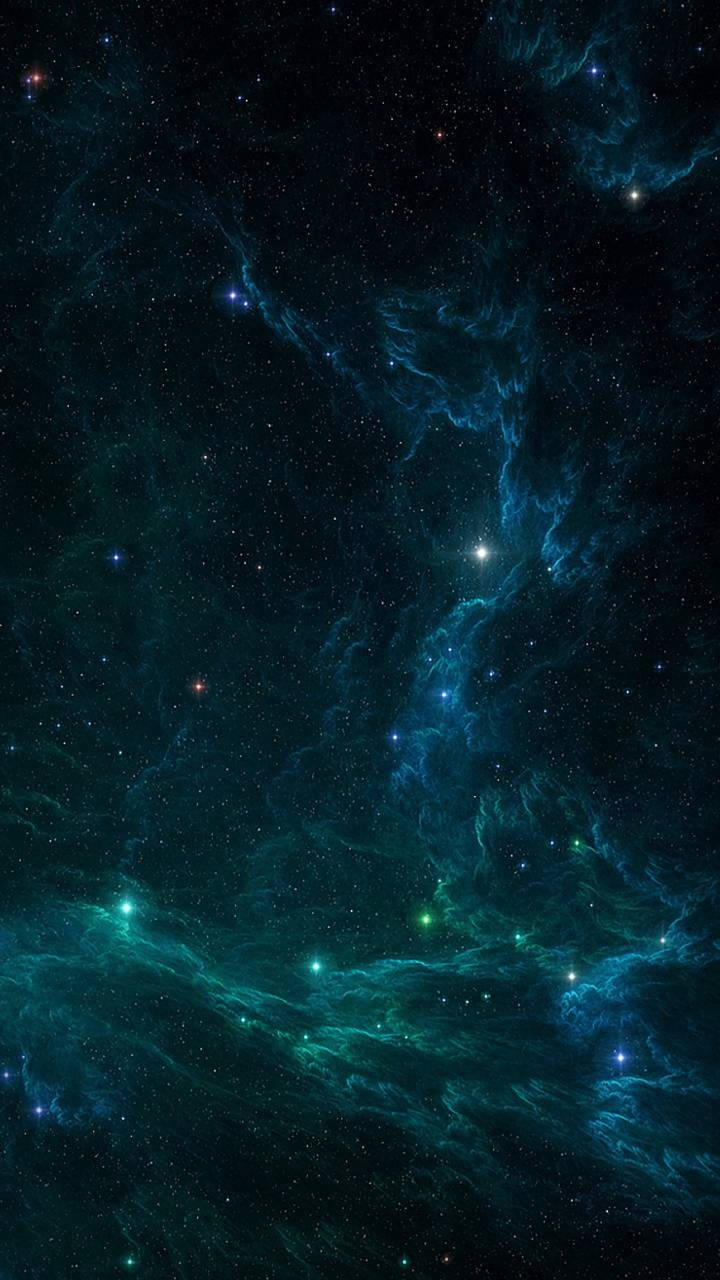 Pretty Galaxy Blue Green Streams Wallpaper