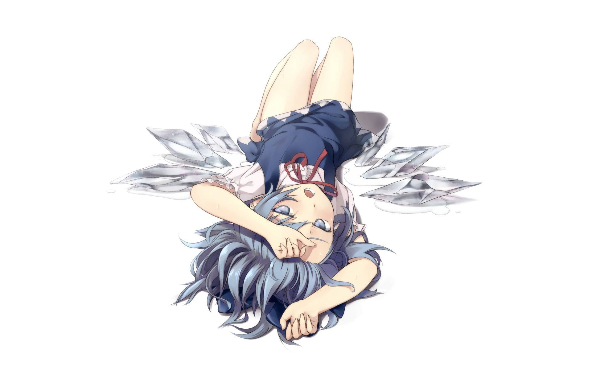 Pretty Girl Cartoon Lying On Floor