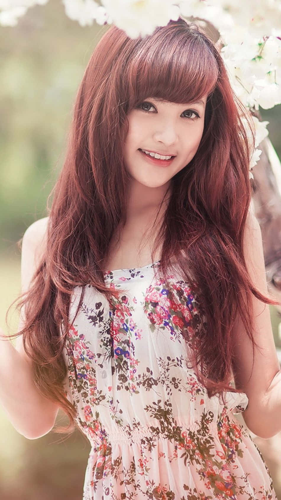 Pretty Girl With Long Red Hair Background