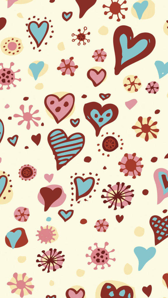 Pretty Hearts And Flowers Love Iphone Wallpaper