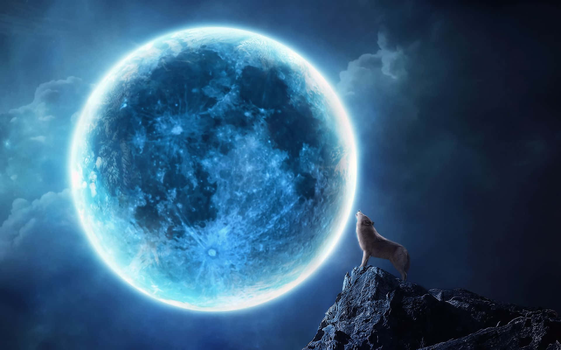 Förundrasav Denna Vackra Nattutsikt Med En Vacker Måne.