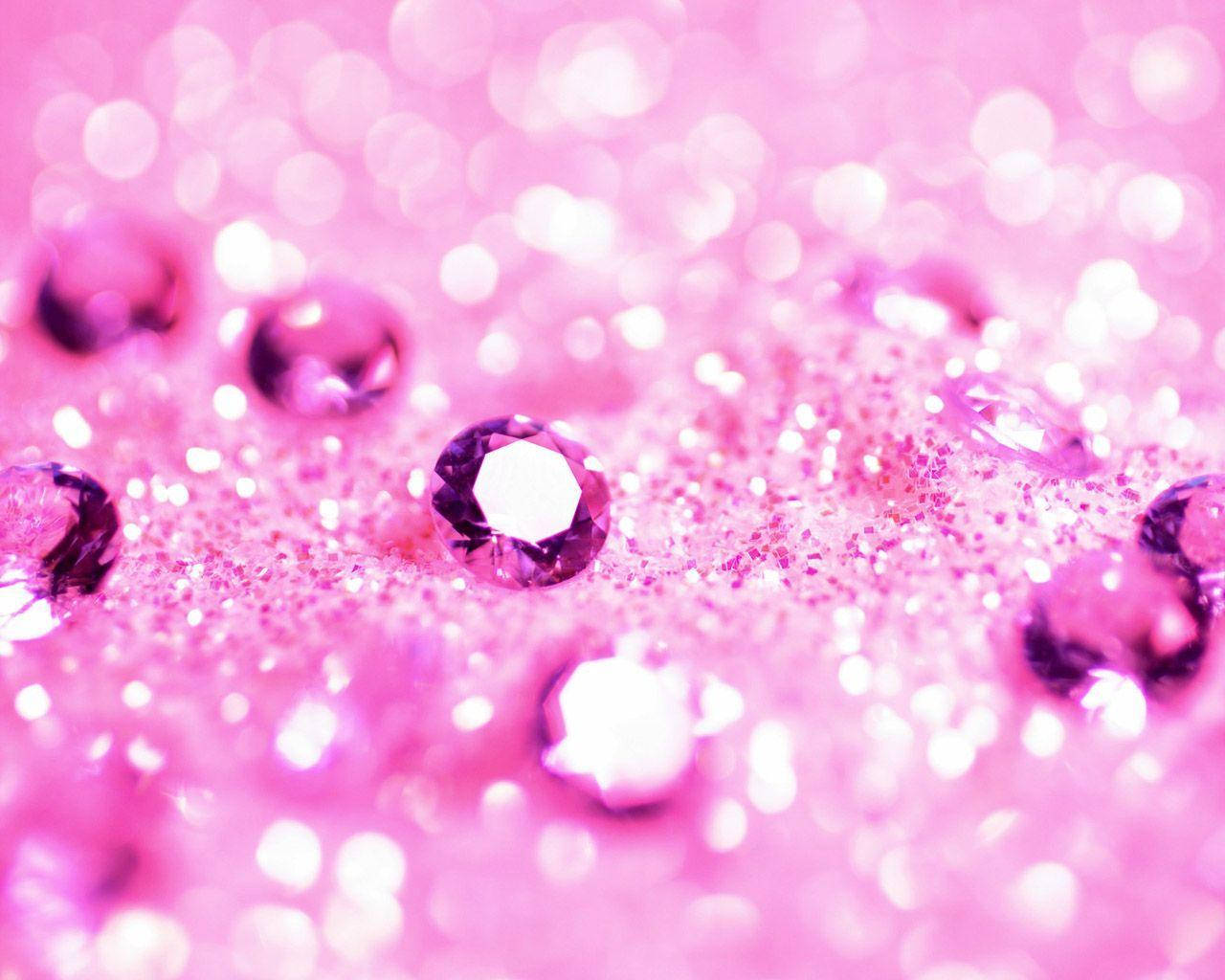 Vackerrosa Glitter Med Rosa Diamanter. Wallpaper
