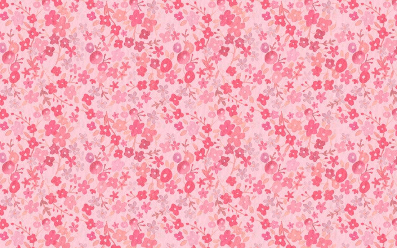Pretty Pink Preppy Flowers Wallpaper