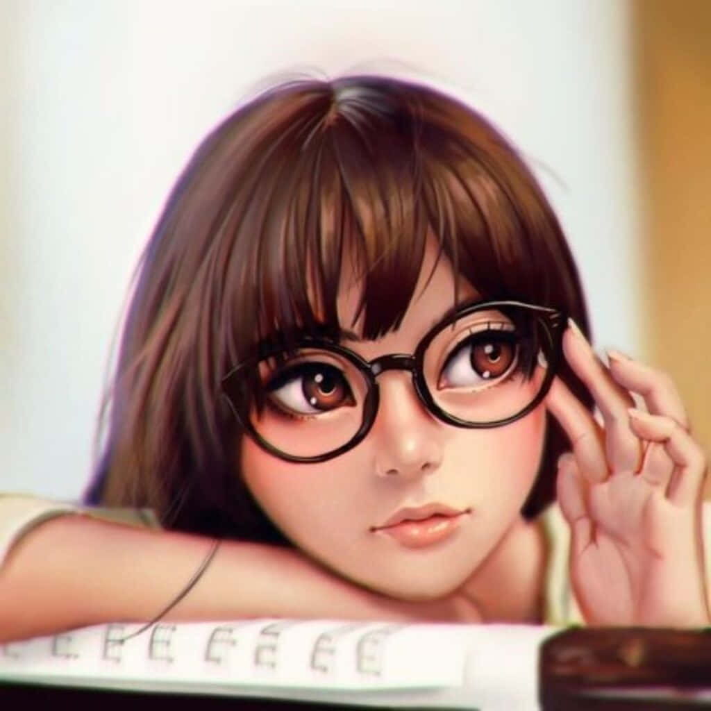 Digital pige med briller smuk profilbillede