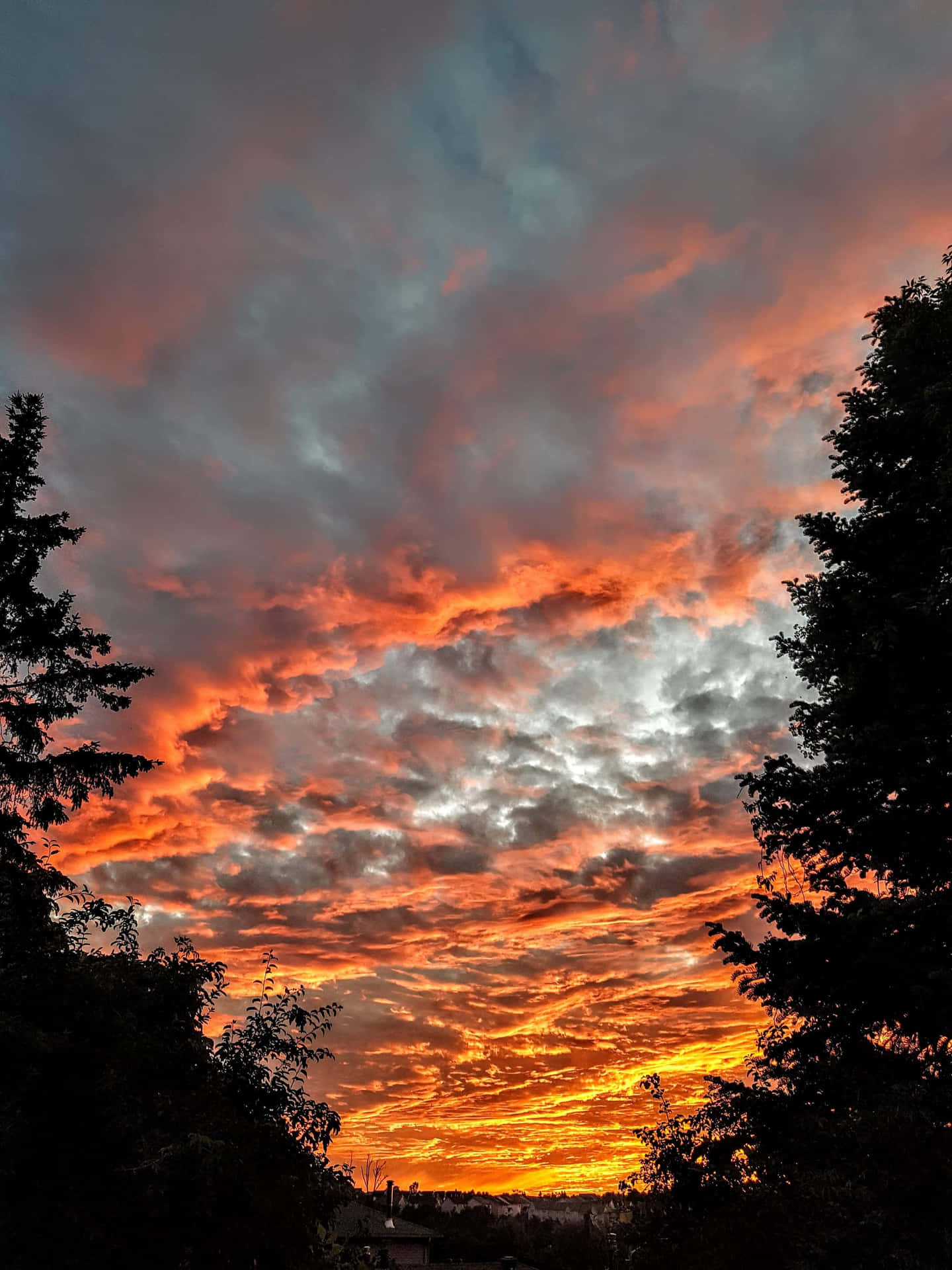 Hübschersonnenuntergang Zieht Ein Bild Von Wolken An.