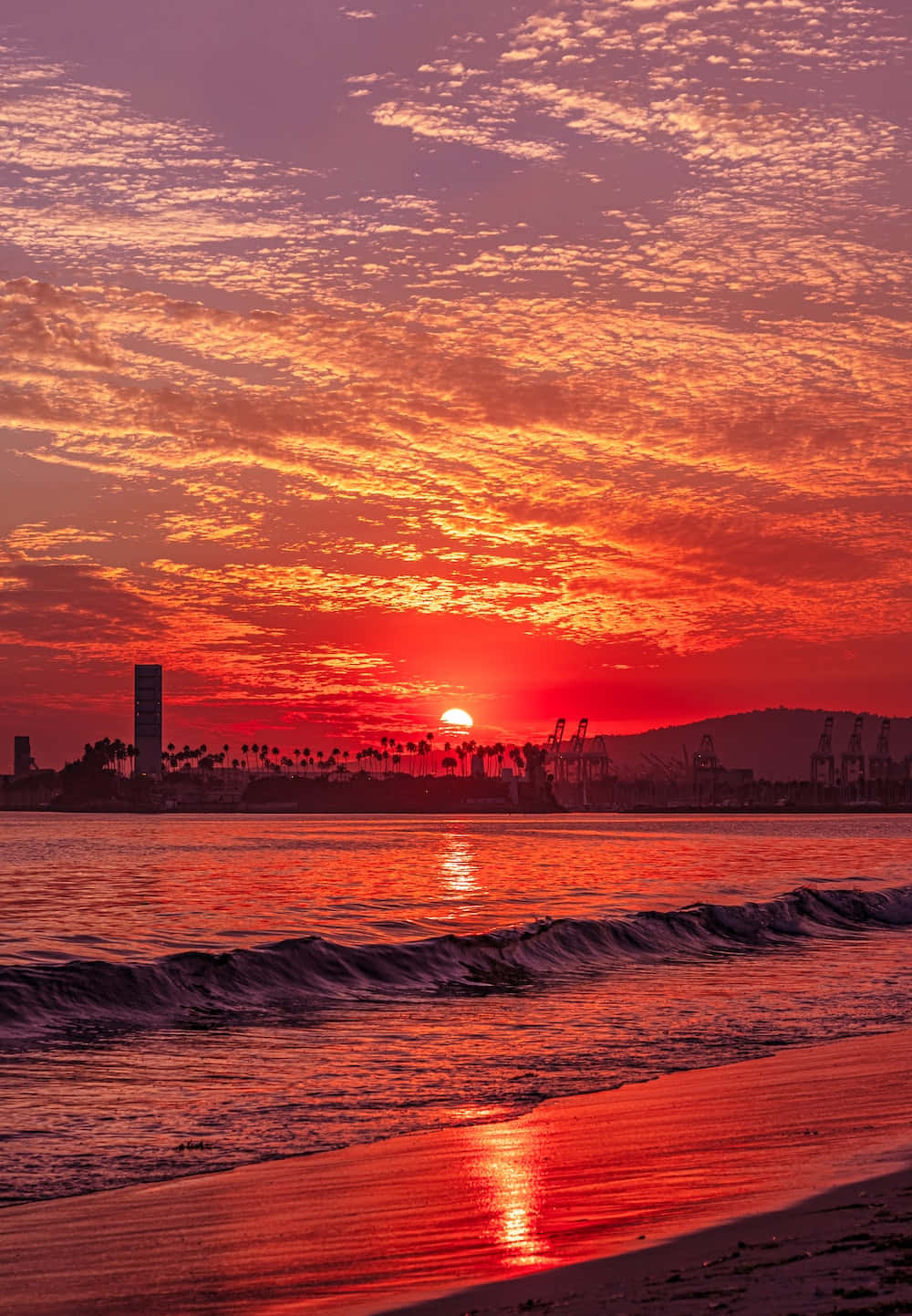 Pretty Red-Orange Sunset Picture