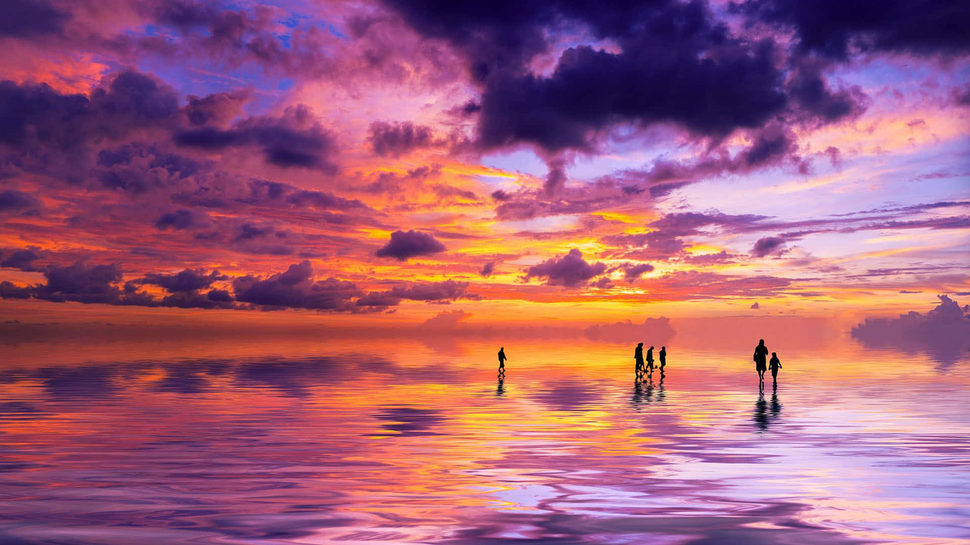 Pretty Purple-Orange Sunset Picture
