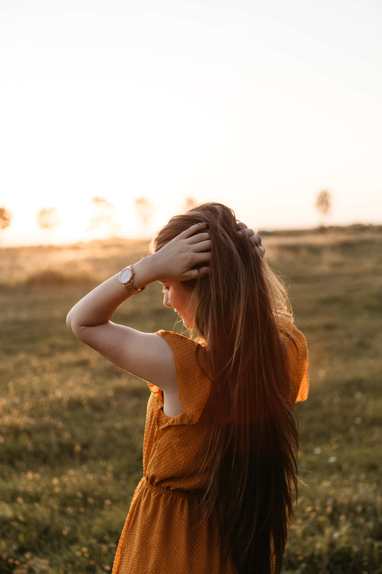 Pretty Teen Girl In Sunset Picture