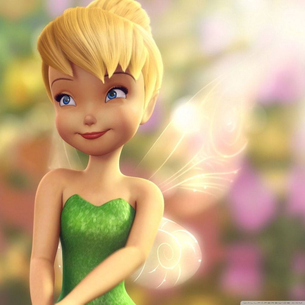 Pretty Tinkerbell Smiling To Side Wallpaper