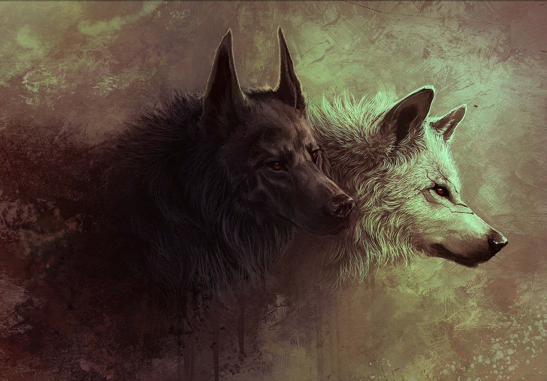 A gorgeous wolf in an ethereal light Wallpaper