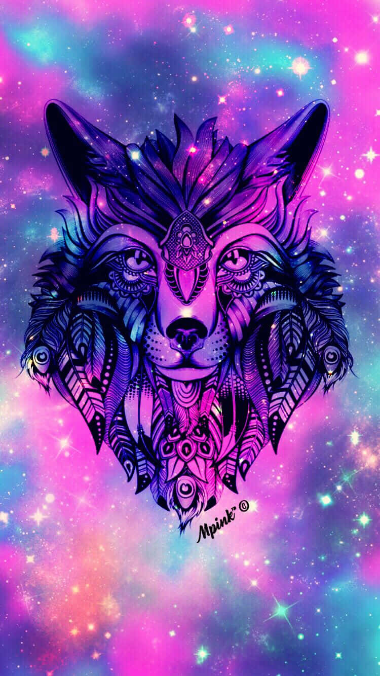 Embrace the spirit of the pretty wolf Wallpaper