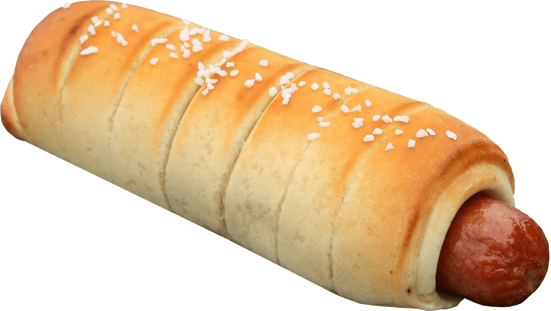 Pretzel Dough Wrapped Hot Dog PNG