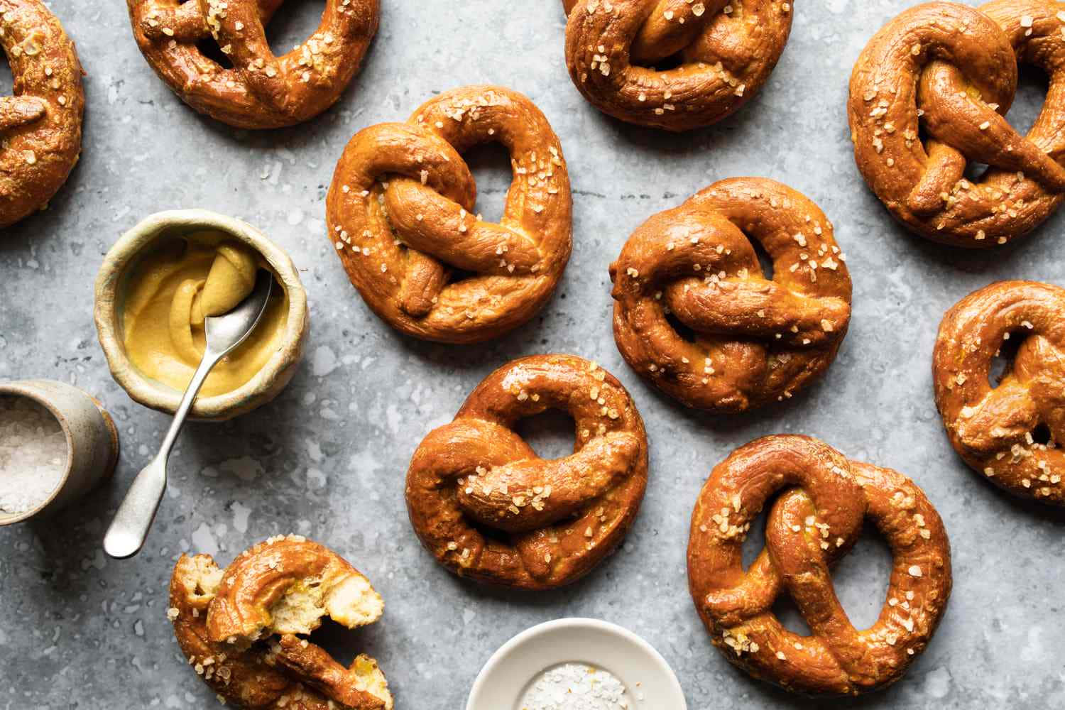 Pretzels With Mustard And Mustard Sauce