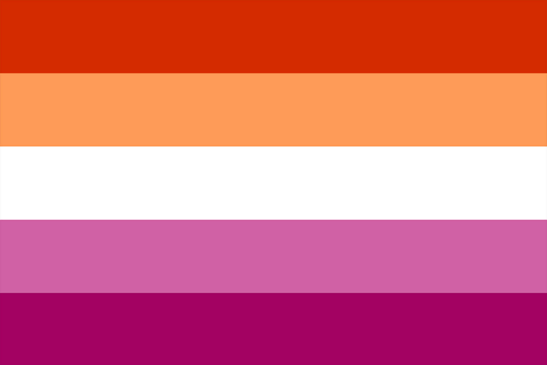 A Rainbow Flag With A White, Pink, And Orange Color