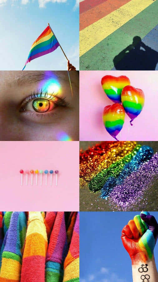 Pride Celebration Colors Collage Wallpaper