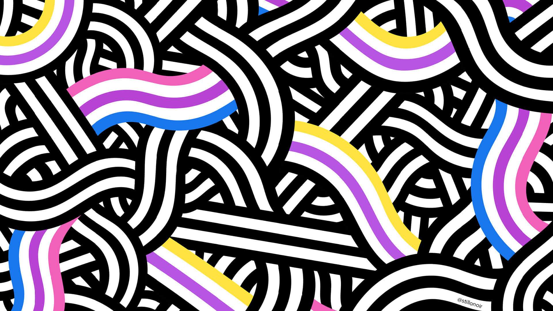 Abstract Rainbow Lines Pride Desktop Wallpaper