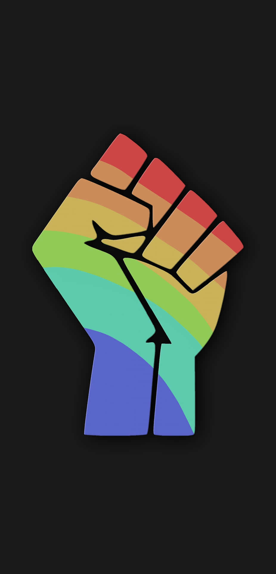 Pride Fist Rainbow Graphic Wallpaper