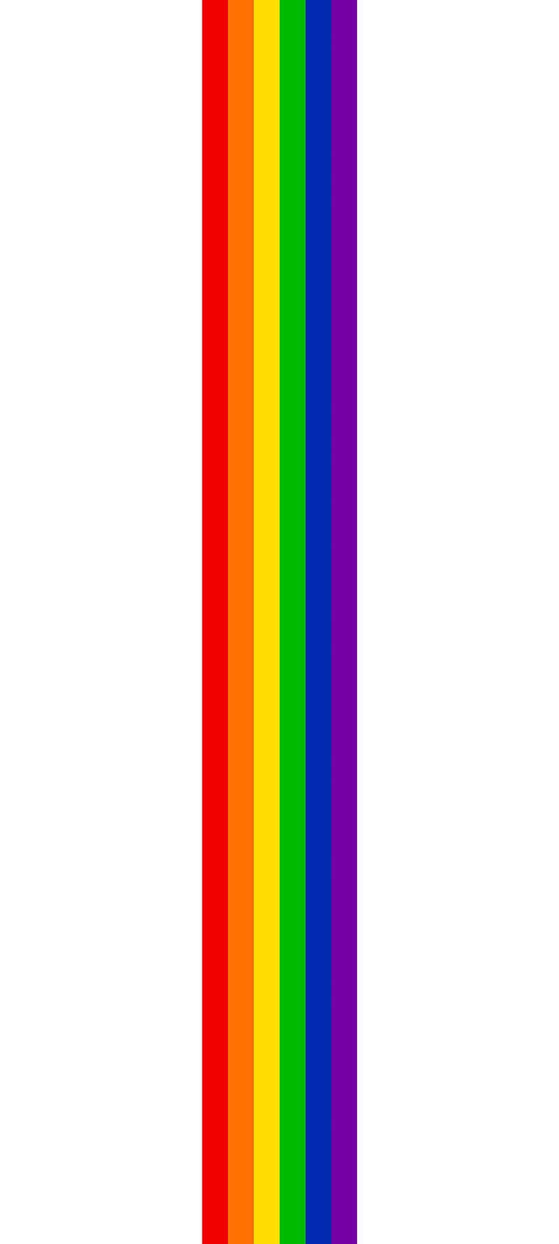 Three interlaced rainbow stripes representing the Pride flag