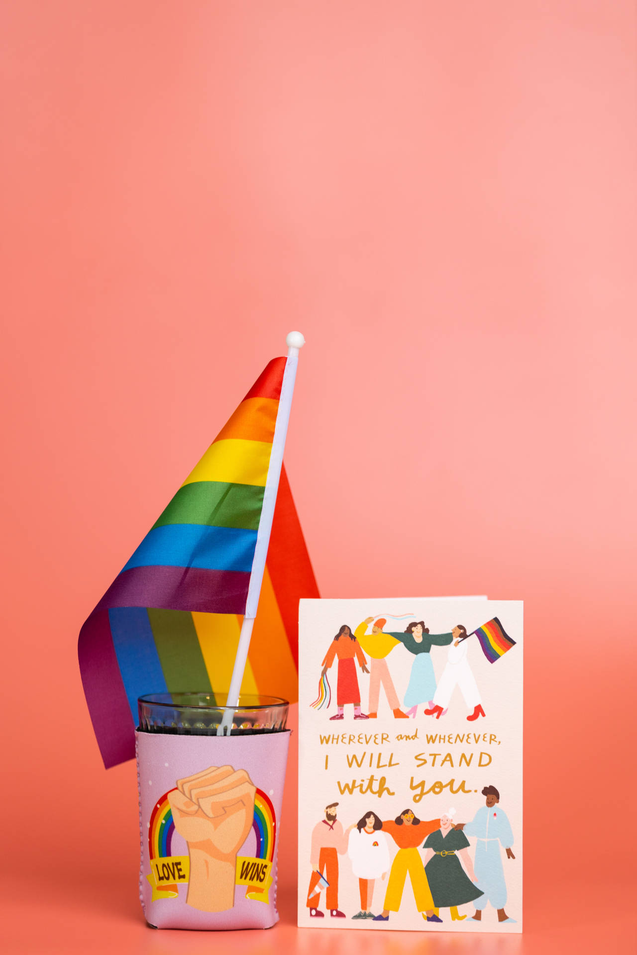 Pride Flag Cup And Card Wallpaper