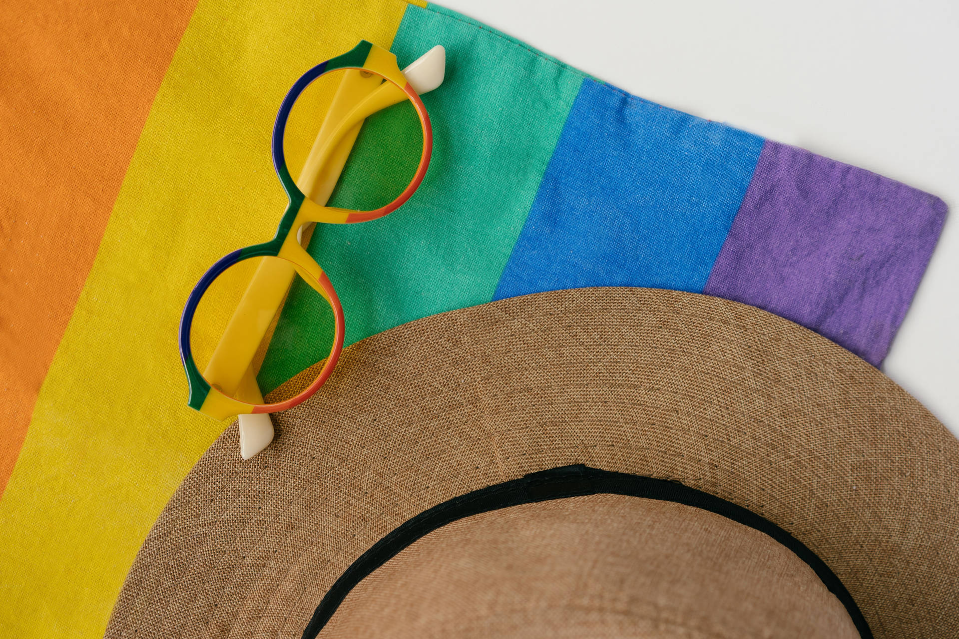 Pride Flag Hat And Glasses Wallpaper