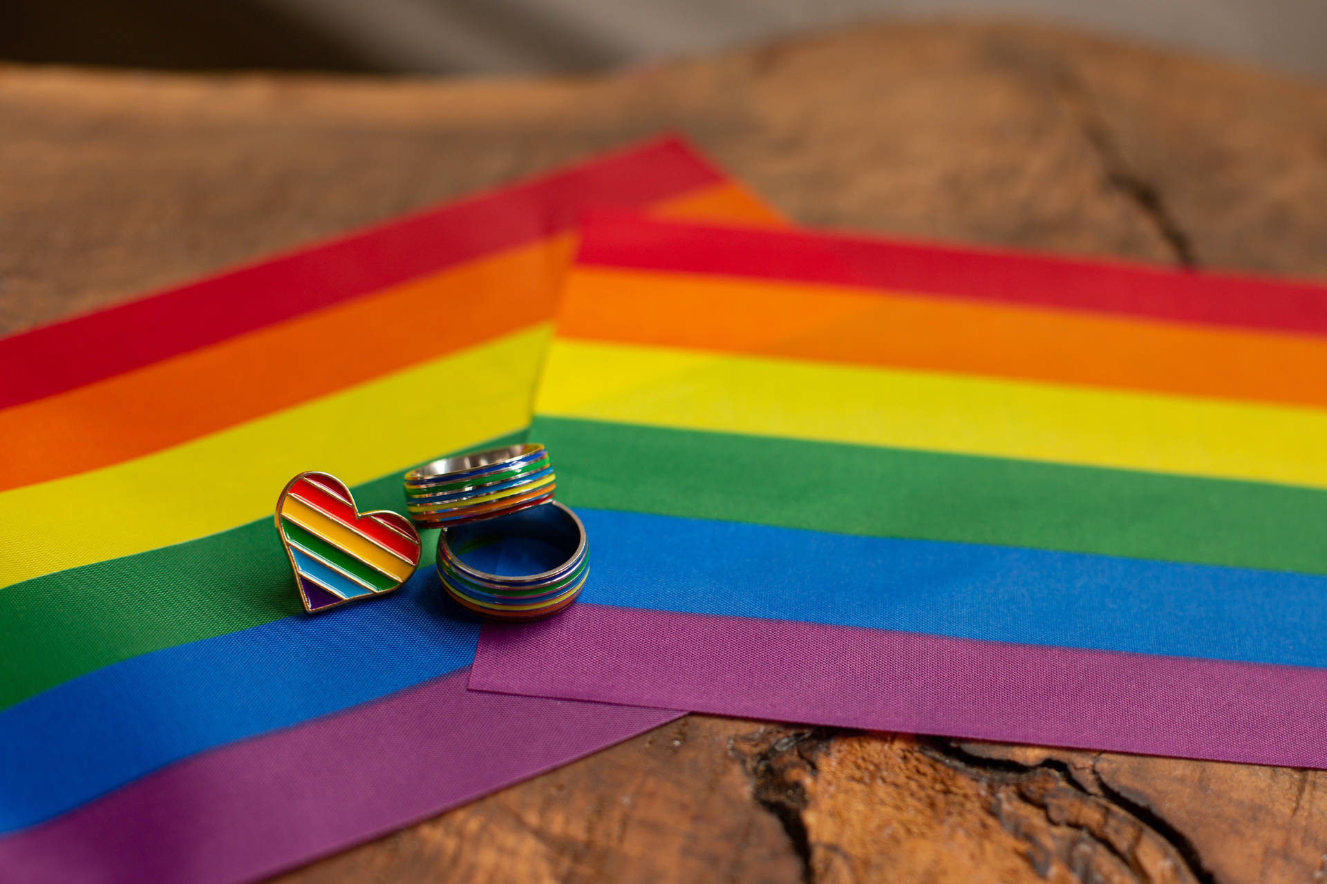 Pride Flags Rings And Pin Wallpaper