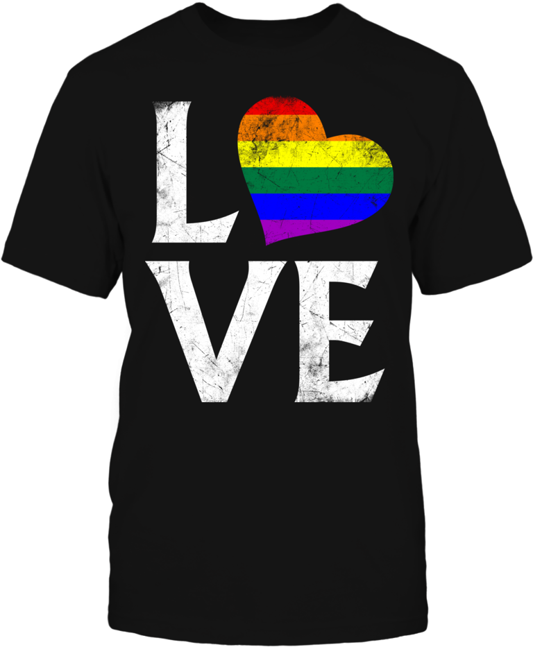 Download Pride Love Rainbow Heart Tshirt | Wallpapers.com