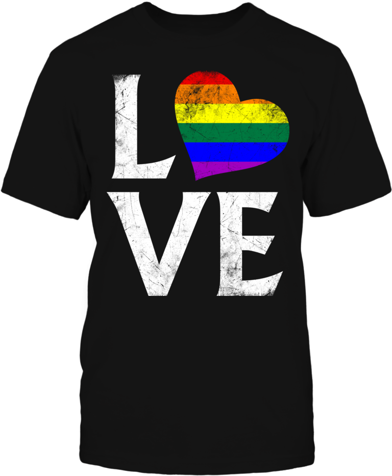 Pride Love Rainbow Heart Tshirt PNG